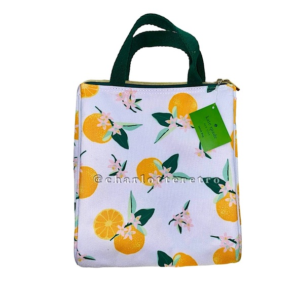 NWT Kate Spade • Orange Citrus Insulated Lunch Bag - Picture 4 of 11